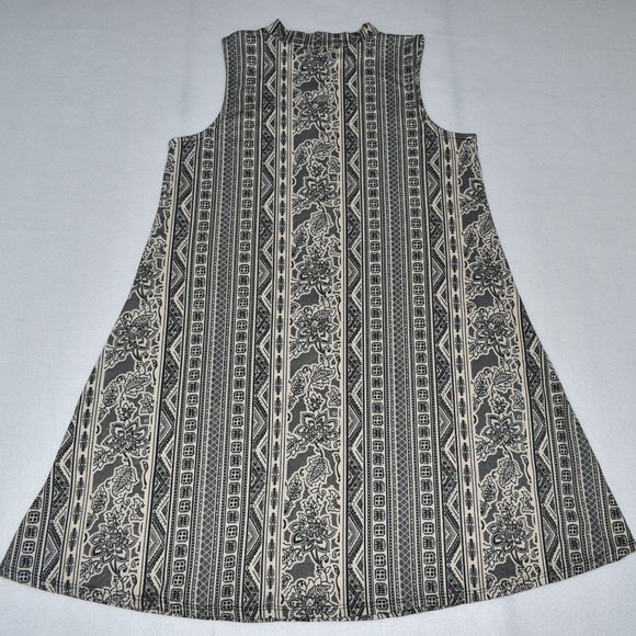 Pink Rose Sz S A-Line Dress Sleeveless Mock Turtleneck, Abstract Pattern - Picture 4 of 6